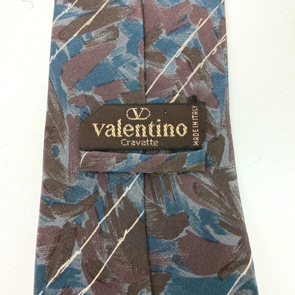 Vintage Valentino Cravatte Necktie Mens OS Abstract Geometric Silk Designer